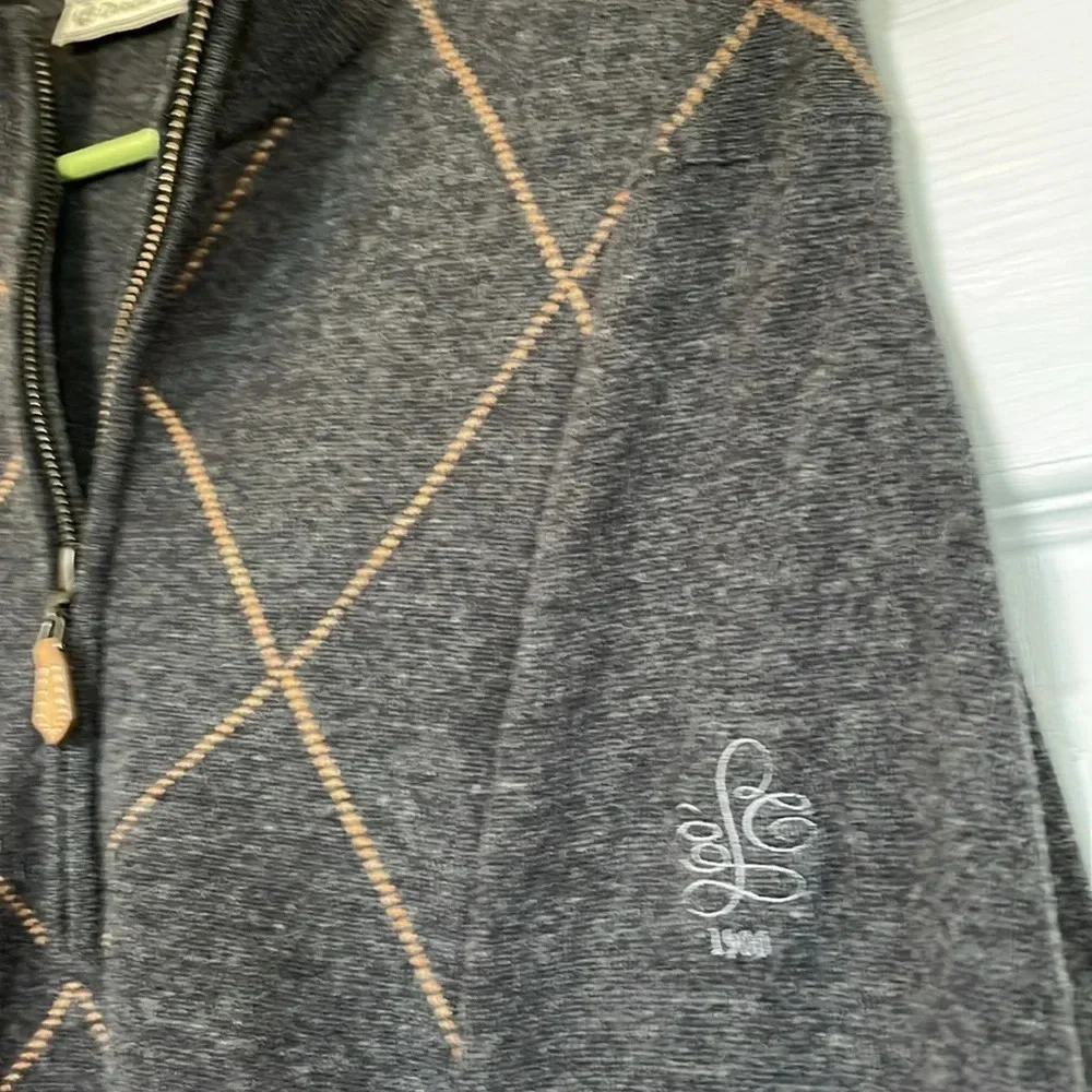 100% Lambs Wool Argyle Pull Over 1/4 Zip Sweater Gray Men's Donald Ross - Picture 10 of 10